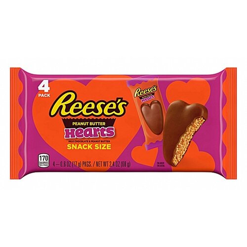 Reese's Peanut Butter Hearts Snack Size 68 Gram