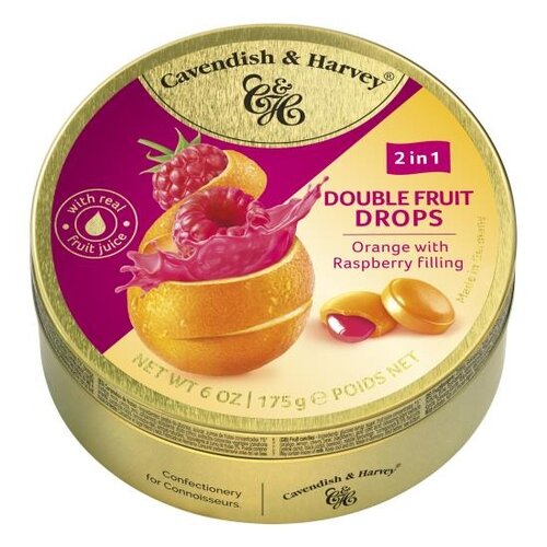 Cavendish & Harvey - Double Fruit Drops - Orange Raspberry 175 Gram