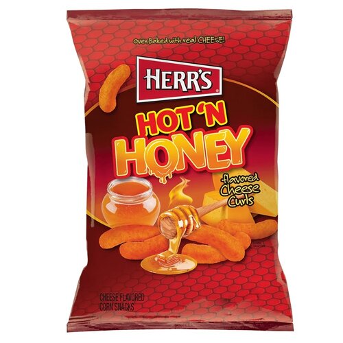 Herr's -  Hot 'n Honey Cheese Flavoured Curls 113 Gram