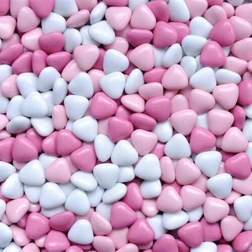 Chocolade Dragees Hartjes Roze Wit 900 Gram*