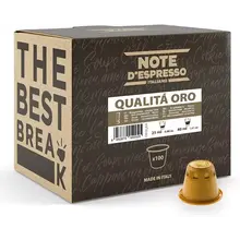 Note D'Espresso Caffè Qualità Oro, Capsule Compatibili Soltanto con Sistema 100x