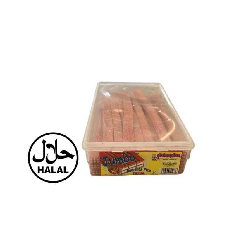 Dolce Plus Dulceplus - Jumbo Sour Strawberry Brick Bulk 1600 Gram