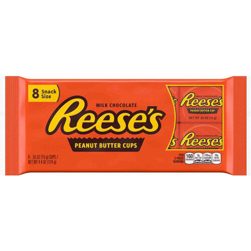 Reese's - 8 Snack Size Peanut Butter Cups 124 Gram