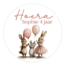 CandyOnline Traktatie sticker met naam 'bunnies' 4cm