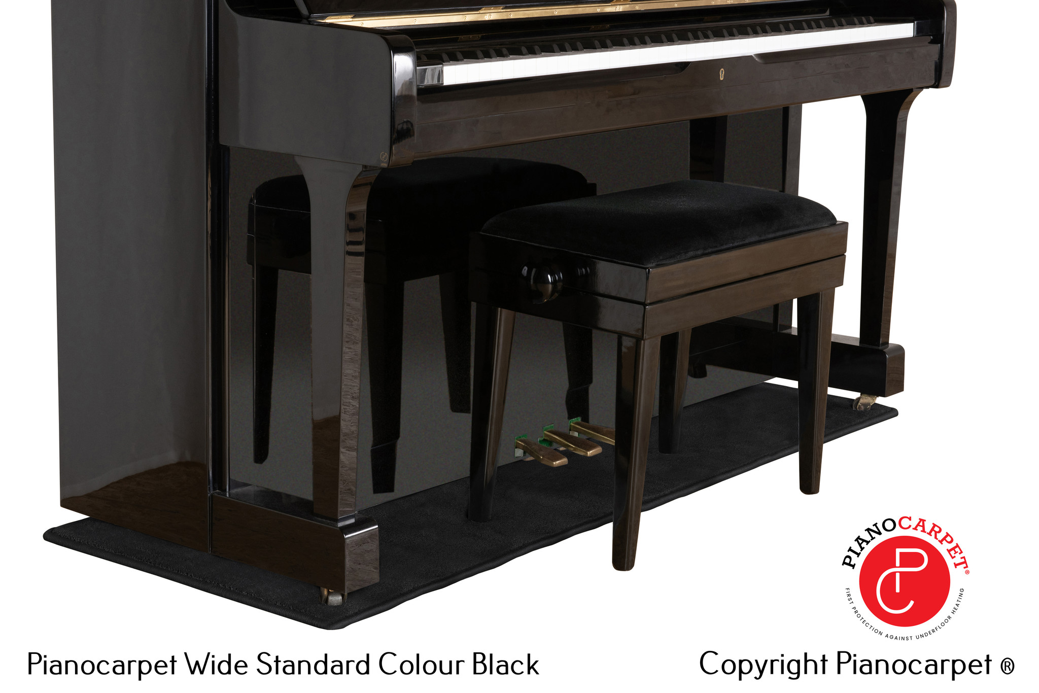 Grand Piano Protection Carpet BLACK