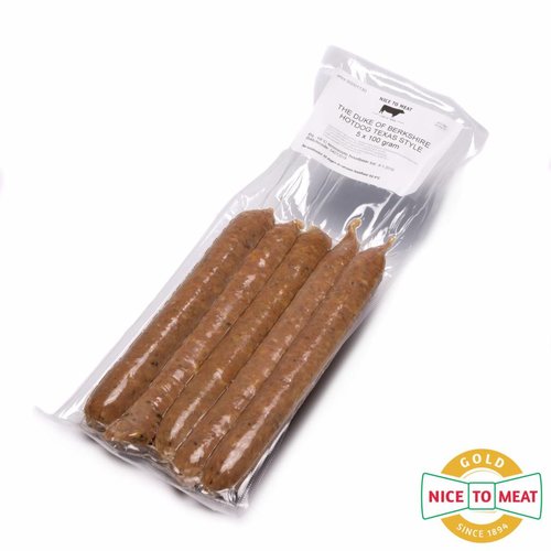 The Duke of Berkshire - Varkensvlees van topkwaliteit Duke of Berkshire Hotdogs Texas Style 5x100gr The Duke of Berkshire - Varkensvlees van topkwaliteit Duke of Berkshire Hotdogs Texas Style 5x100gr