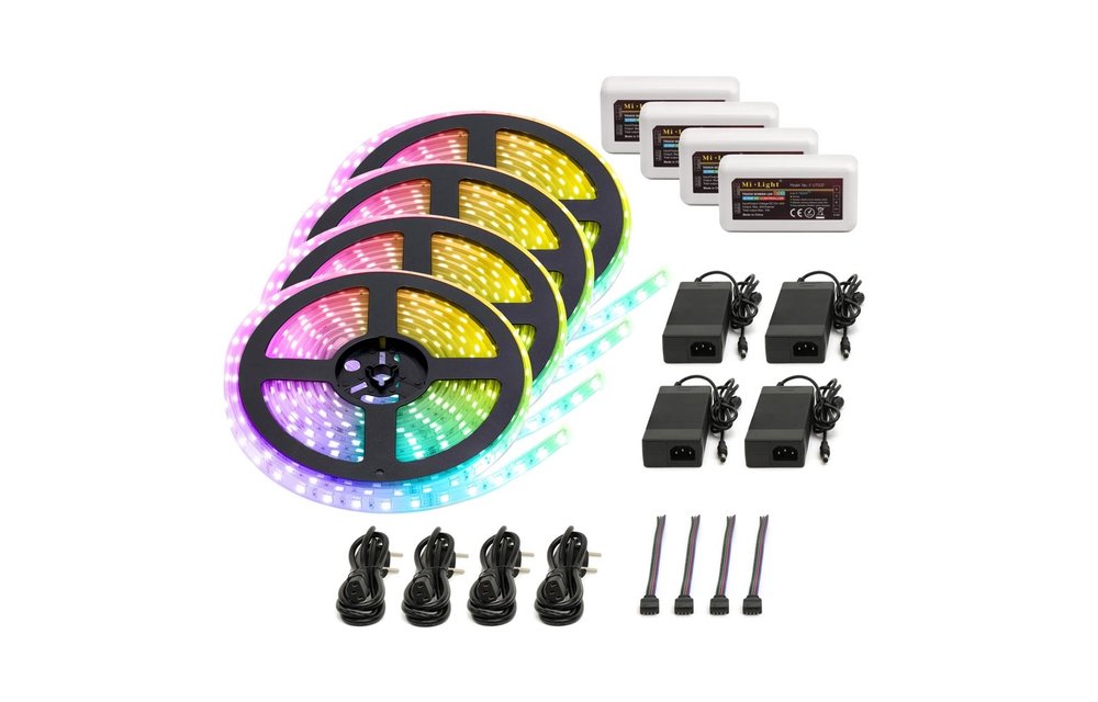 RGB LED Strip | IP20 (voor binnen) | 20 Meter (4x 5 meter) | 12V - 24V | Alle kleuren instelbaar