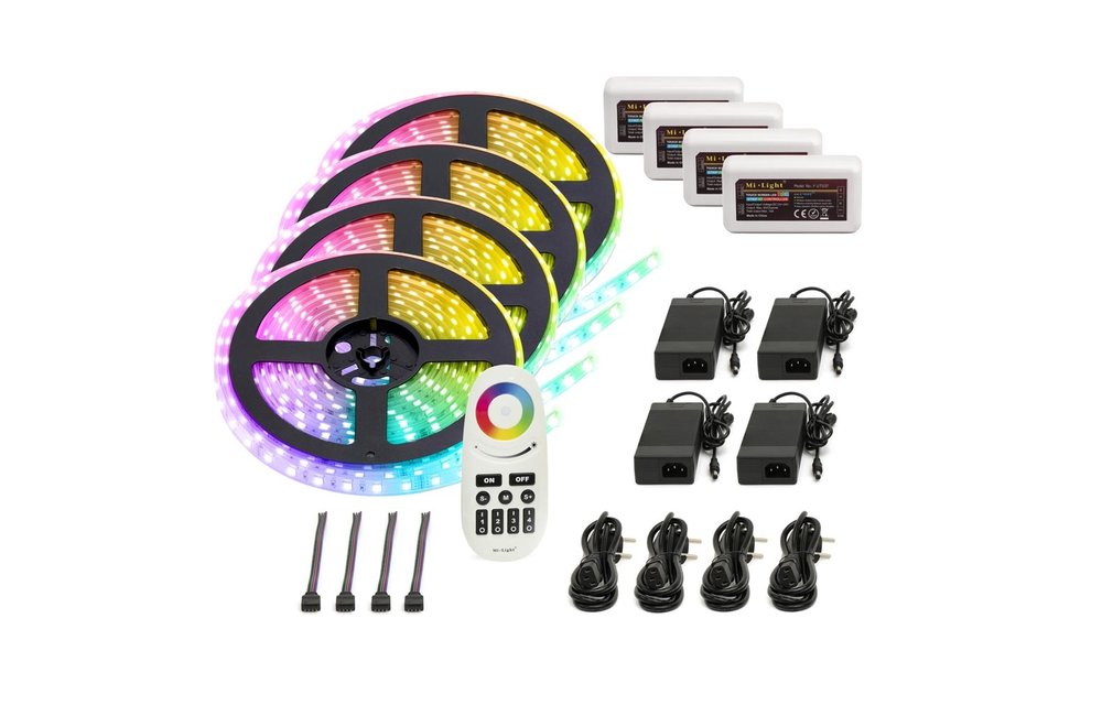 RGB LED Strip | IP20 (voor binnen) | 20 Meter (4x 5 meter) | 12V - 24V | Alle kleuren instelbaar