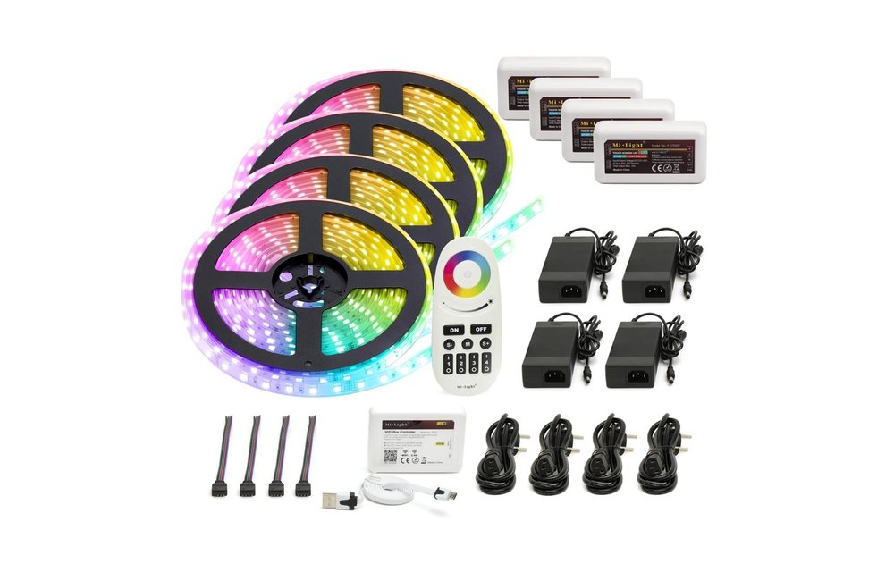 RGB LED Strip | IP20 (voor binnen) | 20 Meter (4x 5 meter) | 12V - 24V | Alle kleuren instelbaar