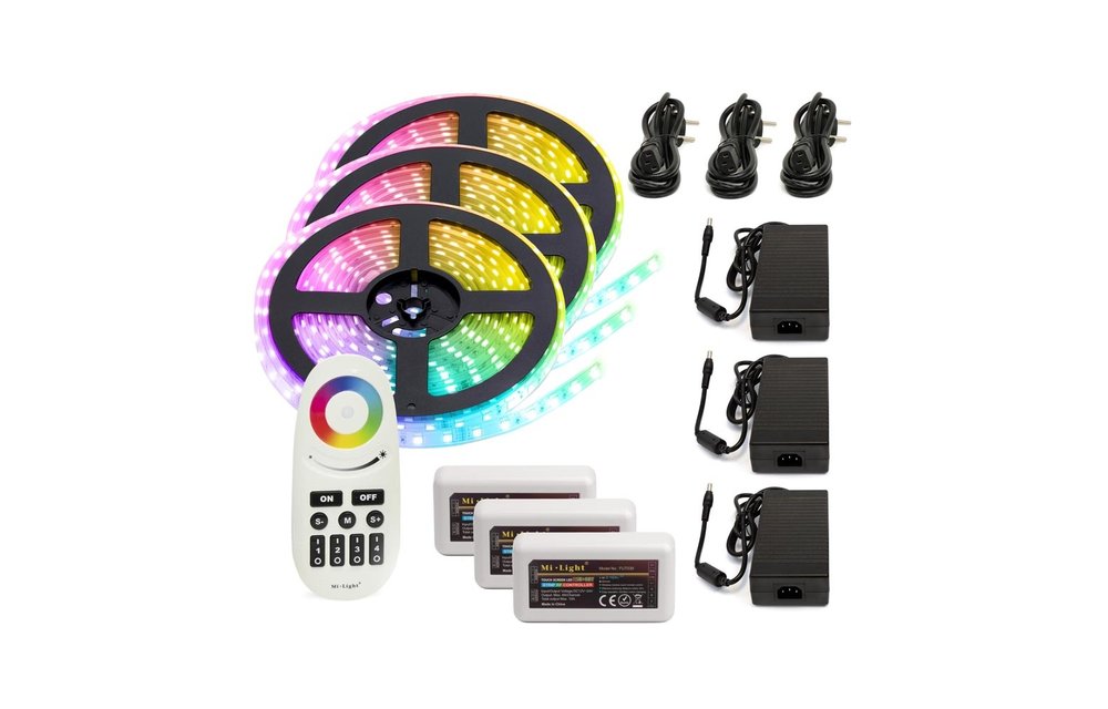 RGB+CCT LED Strip | IP20 (voor binnen) | 15 Meter (3x 5 meter) | 12V - 24V | Alle kleuren + wit