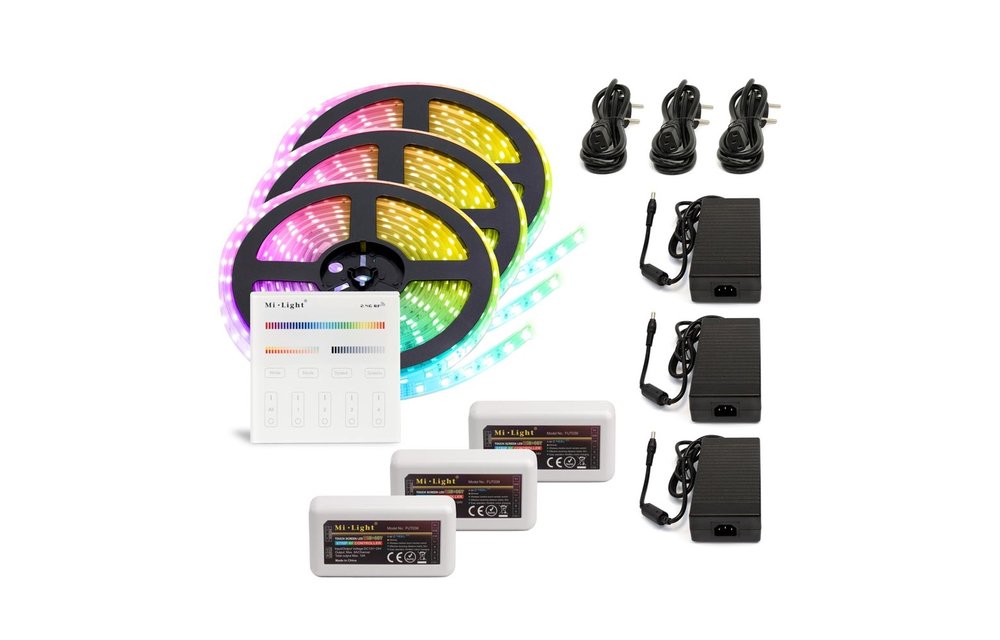 RGB+CCT LED Strip | IP20 (voor binnen) | 15 Meter (3x 5 meter) | 12V - 24V | Alle kleuren + wit