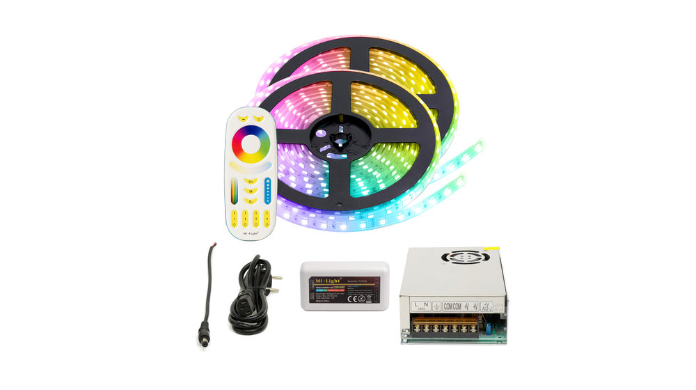 RGB+CCT LED Strip  | IP20 (voor binnen) | 10 Meter (2x 5 meter) | 12V - 24V | Alle kleuren + wit