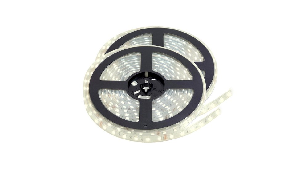 LED Strip HelderWit | IP68 Waterdicht | 60 Leds p/m | 10 meter (2x 5 meter) | 12V - 24V