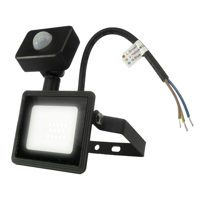 Aigostar LED Bouwlamp | Breedstraler met Sensor 10W | 4000K  | IP65 | zwart