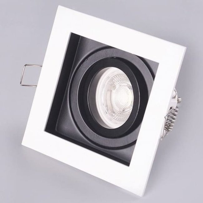 PURPL LED Spot  Armatuur GU10 | Zwart-wit verzonken | Vierkant | Voor binnen