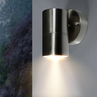 PURPL LED Wandlamp GU10 Cilinder | Zilver | Rond | IP44