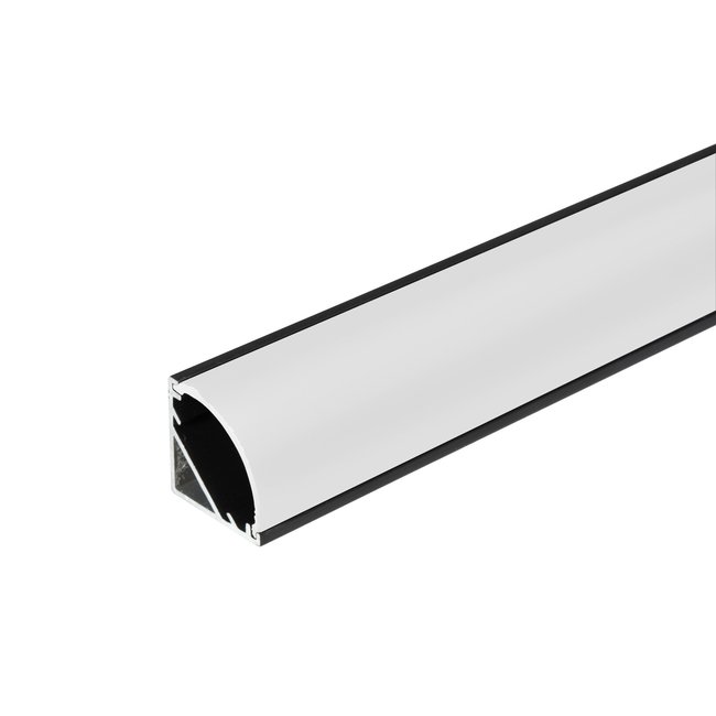 PURPL LED strip profiel 1m | Hoek | Opbouw | Zwart | incl. witte afdekkap