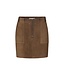 Suede leather mini skirt