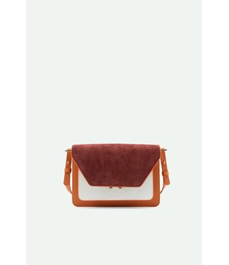 The Sticky Sis Club Satchel - Croissant brown/hortensia blue/vin rouge