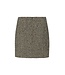 Wool mix boucle mini skirt with faux leather pockets