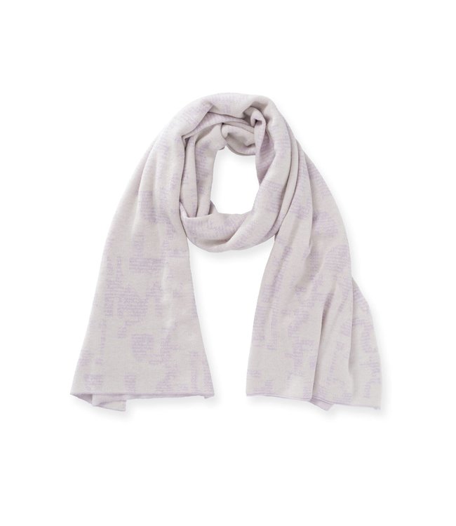 Knitted jaquard scarf - lila/wit