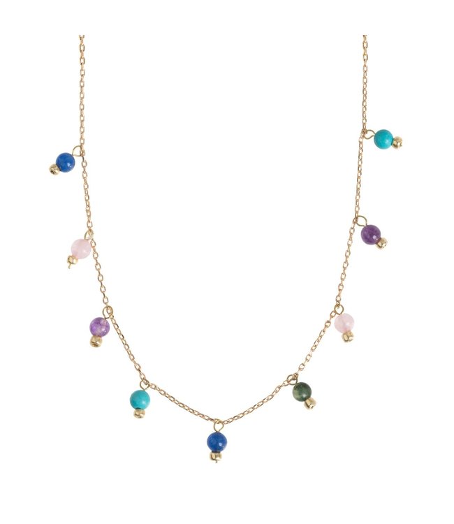 Colorful precious stone necklace