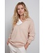 Deep V-neck oversized sweater - Peach