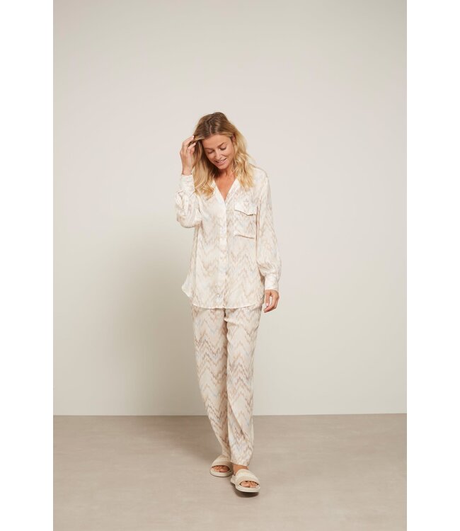 Printed wide leg trouser