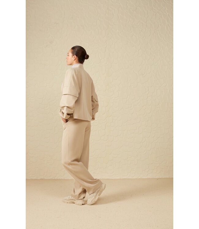 Soft high waist pants - Beige