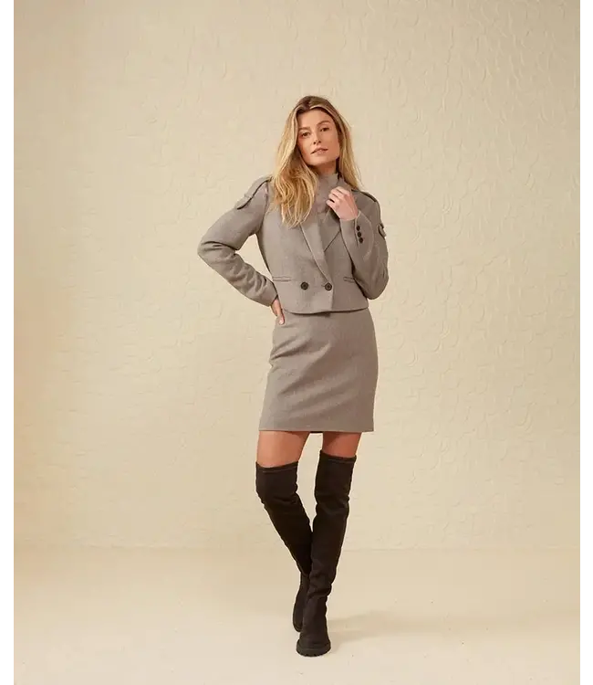 Soft herringbone mini skirt