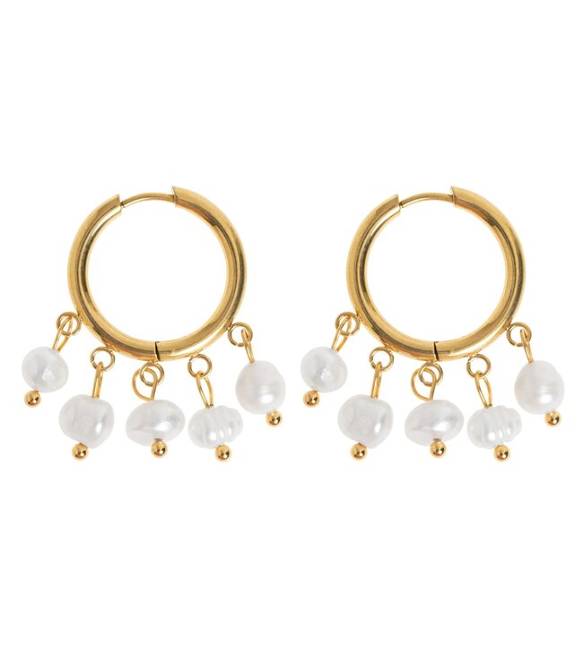 Timi - Estelle pearl hoop earrings