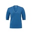 V-neck short sleeve sweater - Blauw