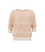 Batwing boatneck sweater with stripes