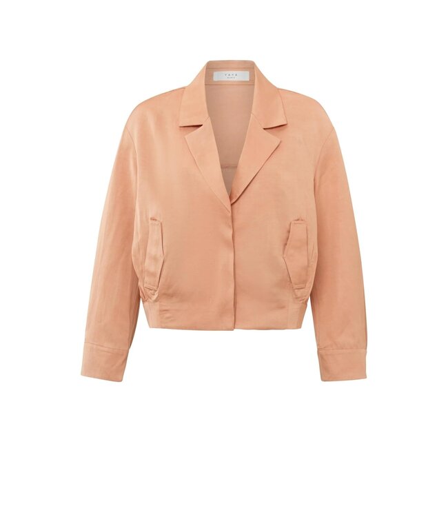 Satin cropped blouse jacket