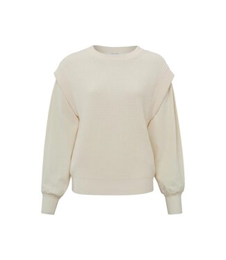 YAYA Sweater with round neck and rib detail