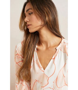 YAYA V-neck print blouse