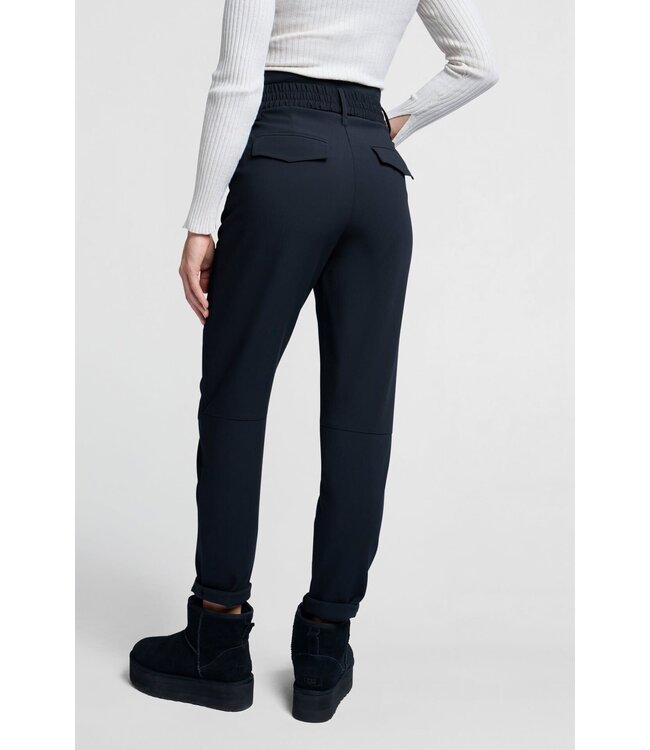 Woven high waist trousers with belt