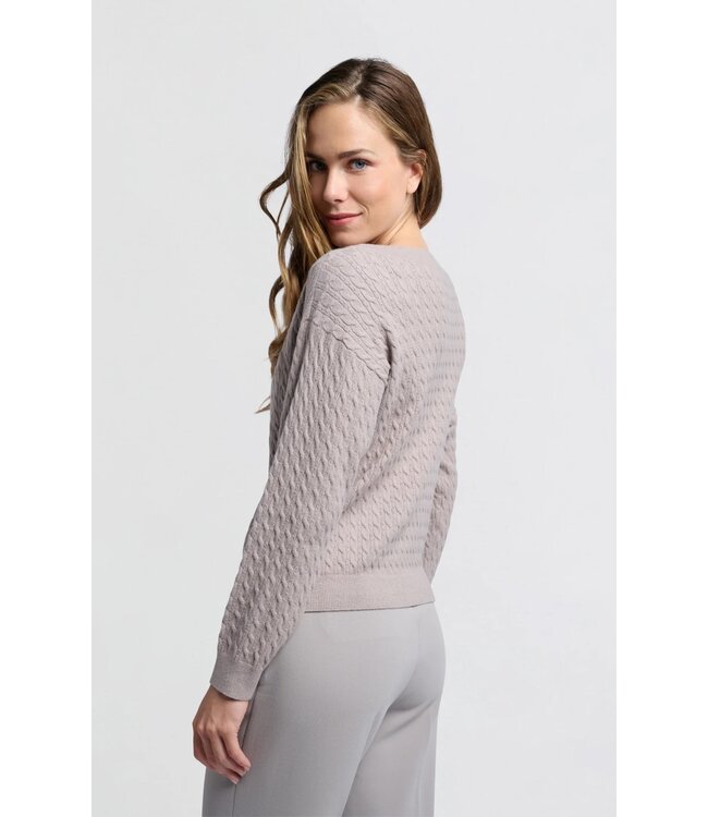 Boatneck sweater with cable