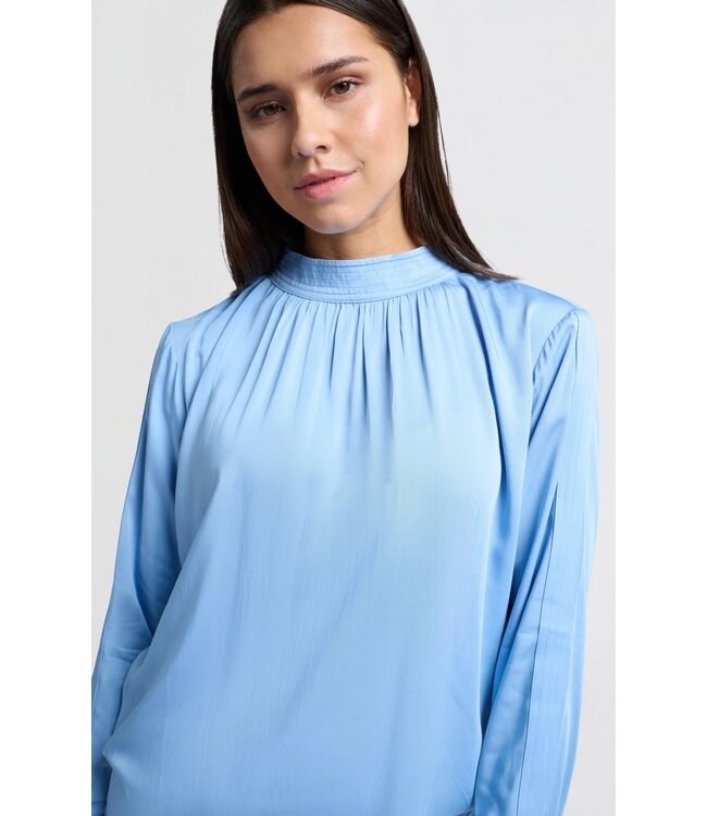 Satin turtle neck blouse