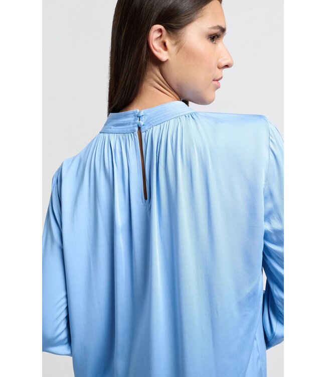 Satin turtle neck blouse