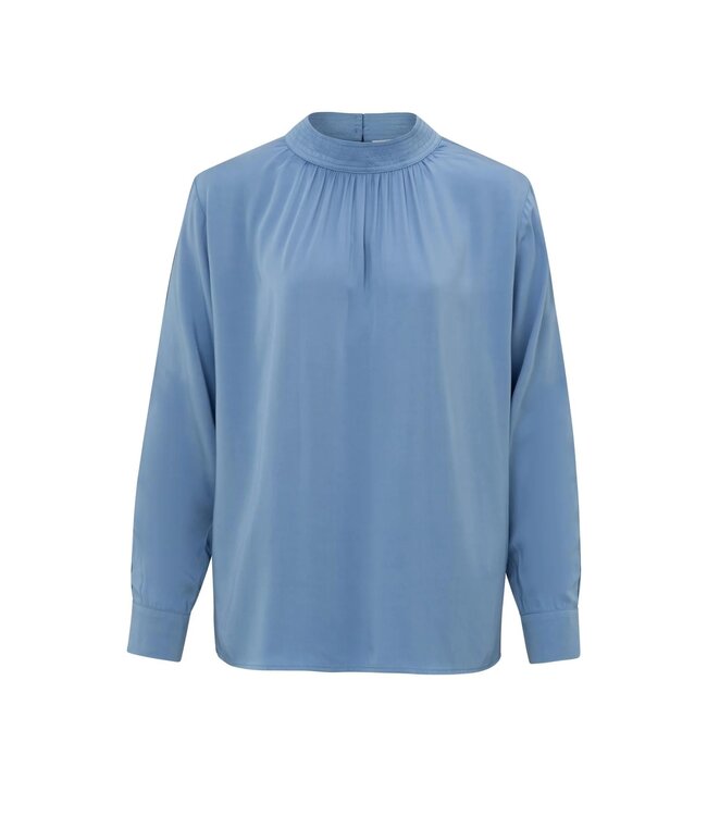 Satin turtle neck blouse