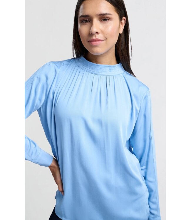 Satin turtle neck blouse
