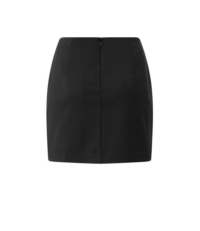 Woven mini skirt with buttons