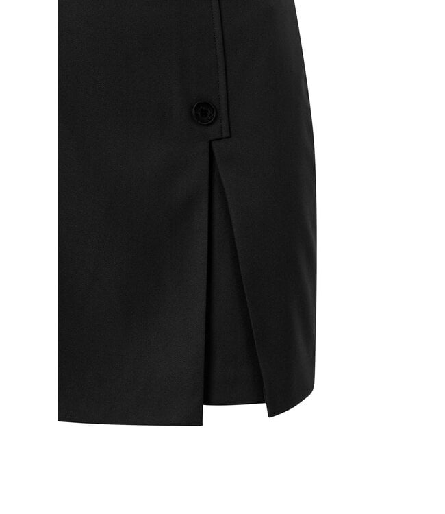 Woven mini skirt with buttons