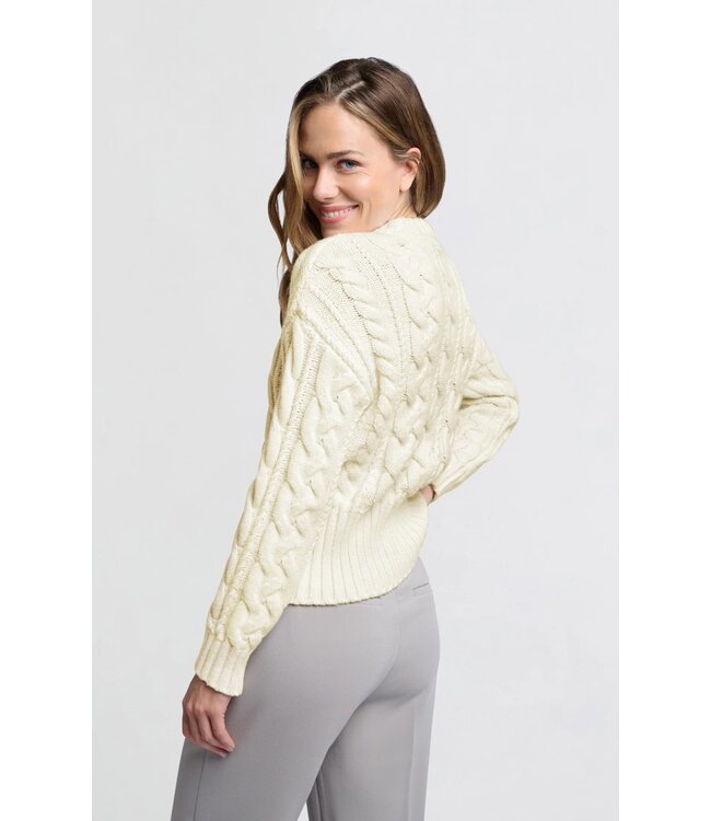 Cable sweater with rib