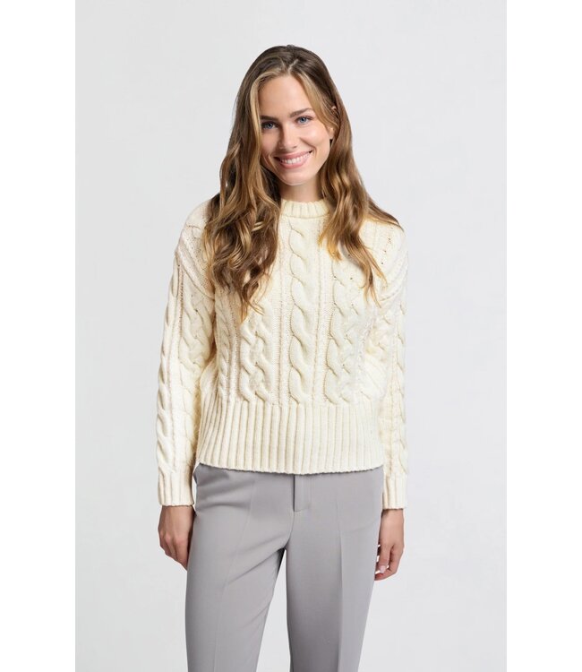 Cable sweater with rib
