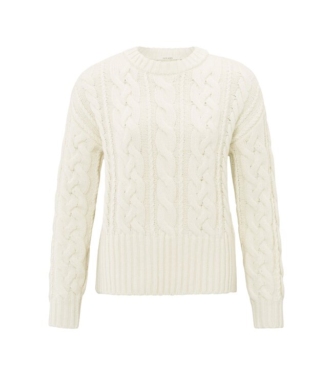 Cable sweater with rib