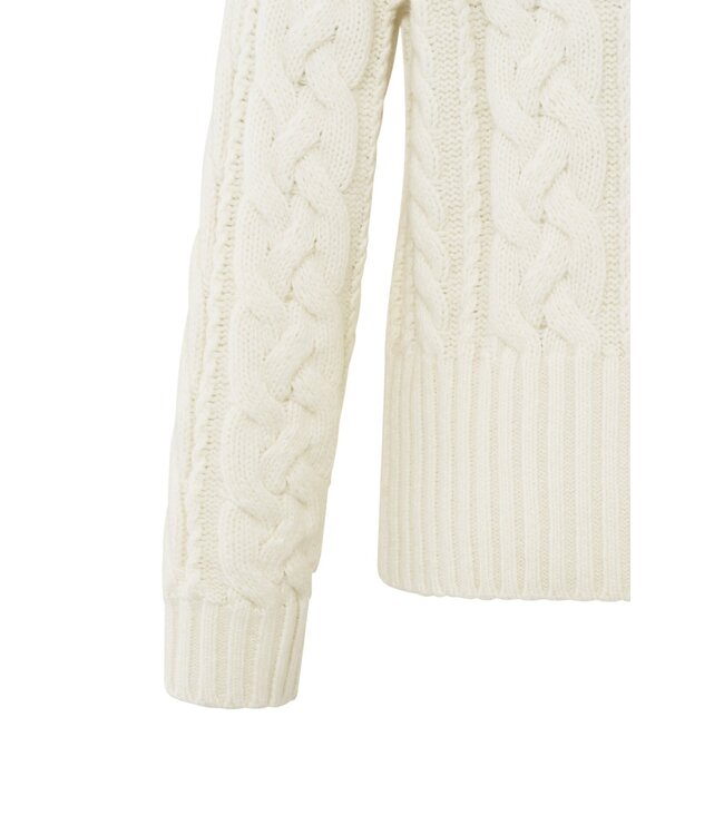 Cable sweater with rib