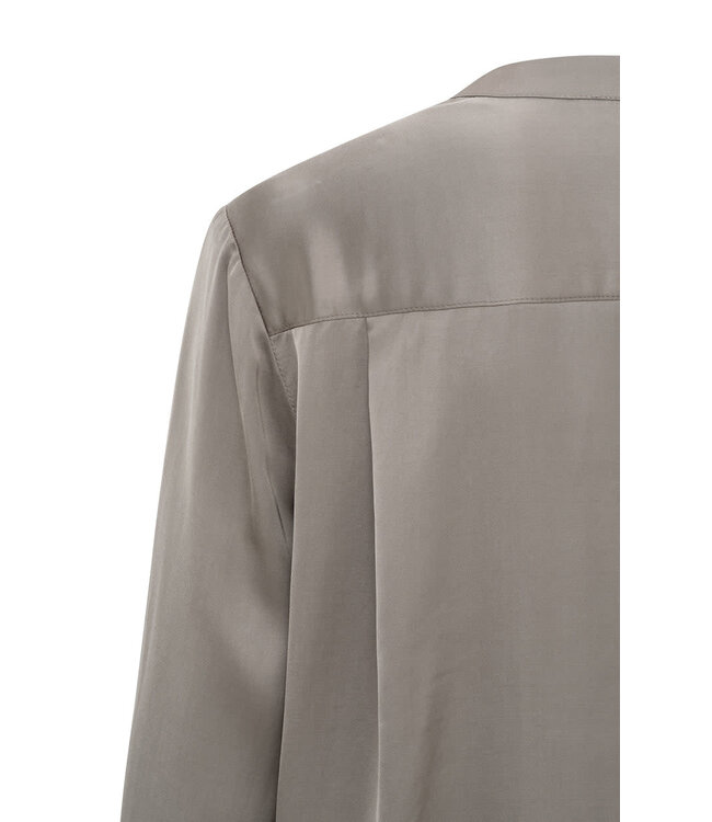 Satin detailed placket blouse