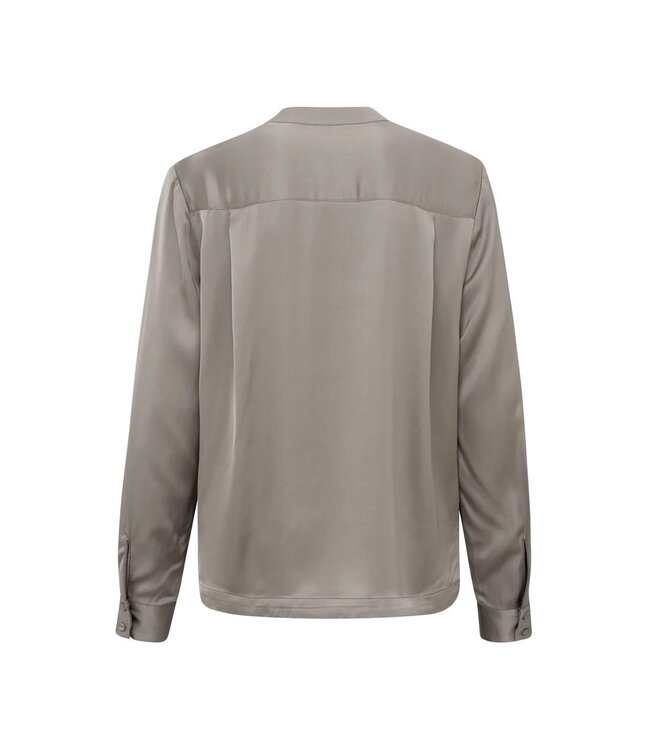 Satin detailed placket blouse